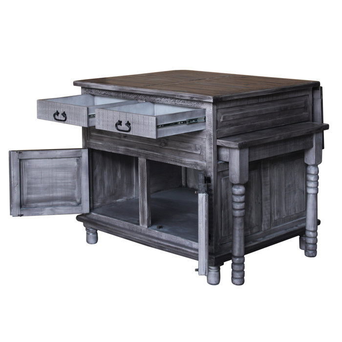 CottageCreek Kinzley Kitchen Island with PullOut Table & Reviews Wayfair